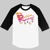 Reclaim Recess (pink) men's raglan sleeve t-shirt (color options)