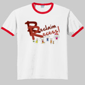Reclaim Recess (red) men's t-shirt (color options)