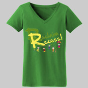 Reclaim Recess (green) ladies v-neck t-shirt (color options)