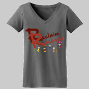 Reclaim Recess (red) ladies v-neck t-shirt (color options)
