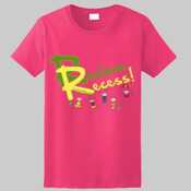 Reclaim Recess (green) ladies t-shirt (color options)