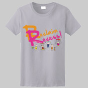 Reclaim Recess (pink) ladies t-shirt (color options)