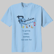Kids' T-shirt "Reclaim Recess" (blue with color choices)