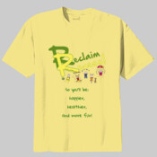 Kids' T-shirt "Reclaim Recess" (green with color choices)