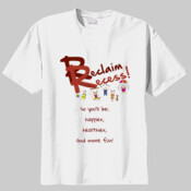 Kids' T-shirt "Reclaim Recess" (red with color choices)
