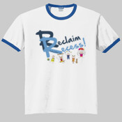 Reclaim Recess (blue) men's t-shirt (color options)