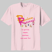 Kids' T-shirt "Reclaim Recess" (pink with color choices)